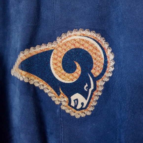 RAMS Leather-Suede Jacket NFL for Her Size Medium Vintage/Retro Varsity/Bomber - Picture 7 of 13